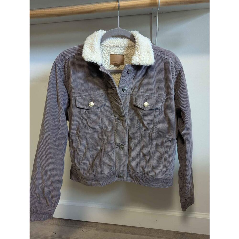 NWT American Eagle Sherpa Corduroy Trucker Jacket Size XS